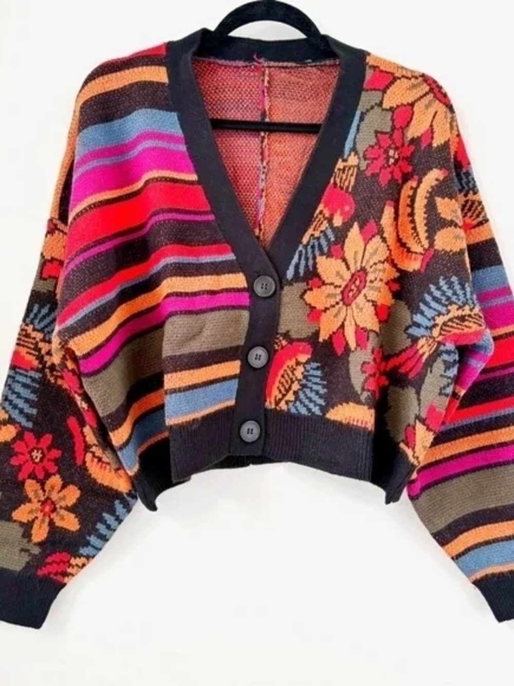 Farm Rio Macaw Ballet Stripes Cardigan M - Picture 10 of 13